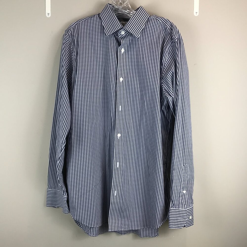 Men's Bonobos Navy/White Long slv, 16.5" x 36" Shirt